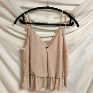 Crushed velvet baby pink tank top